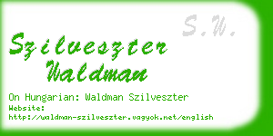 szilveszter waldman business card